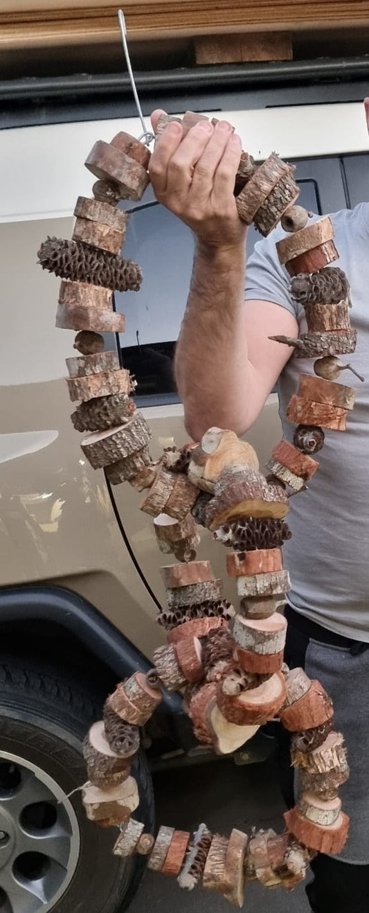 Natural Bird Rings Toy Triple Macaw