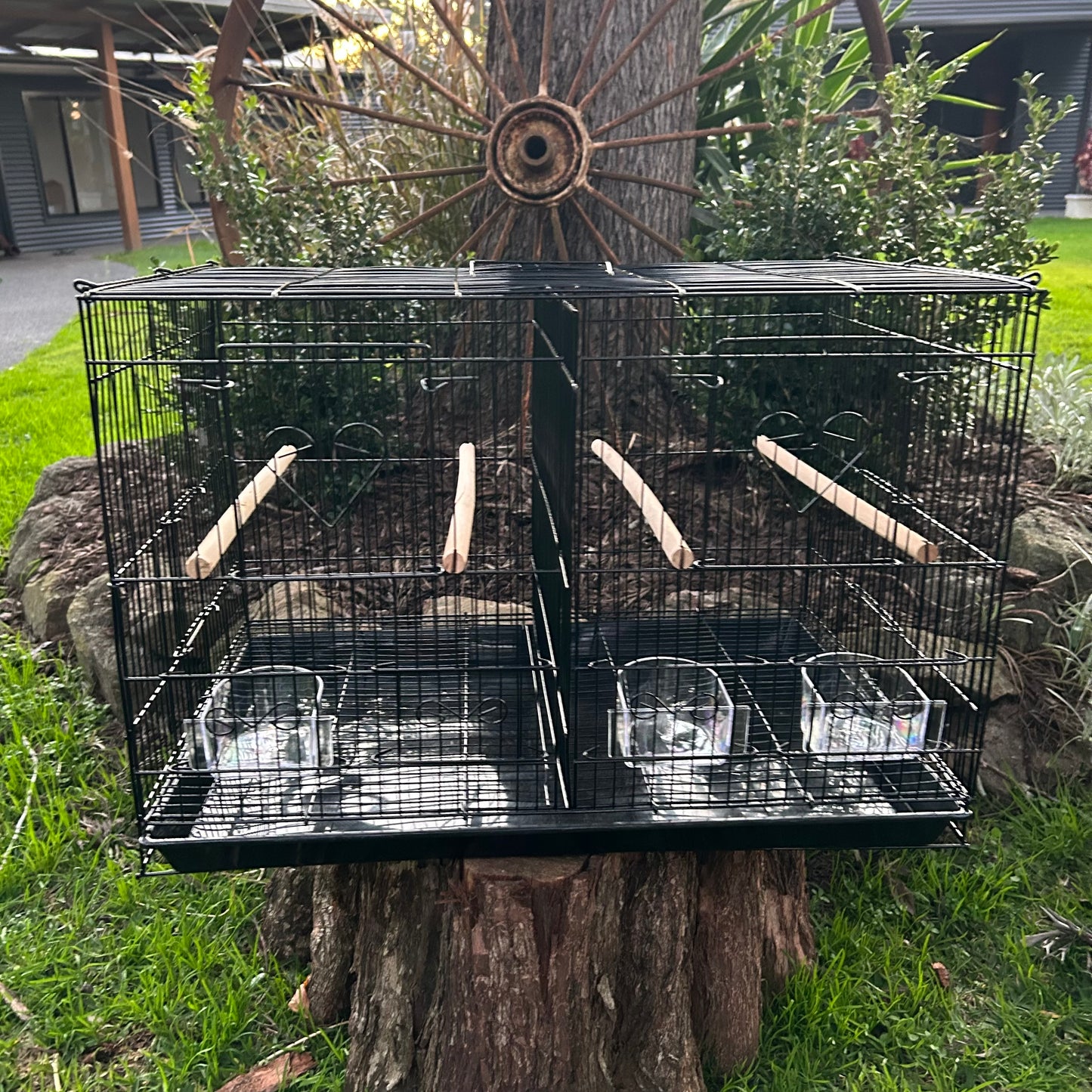 6 Bird Flight Cages with Divider 60cm
