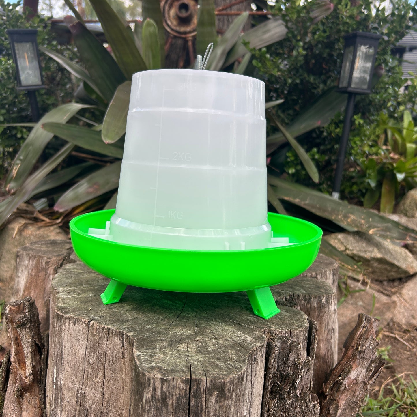 Poultry Feeder Green With Legs