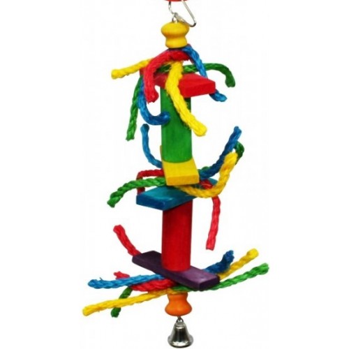 Wood Cylinder Rope Bird Toy
