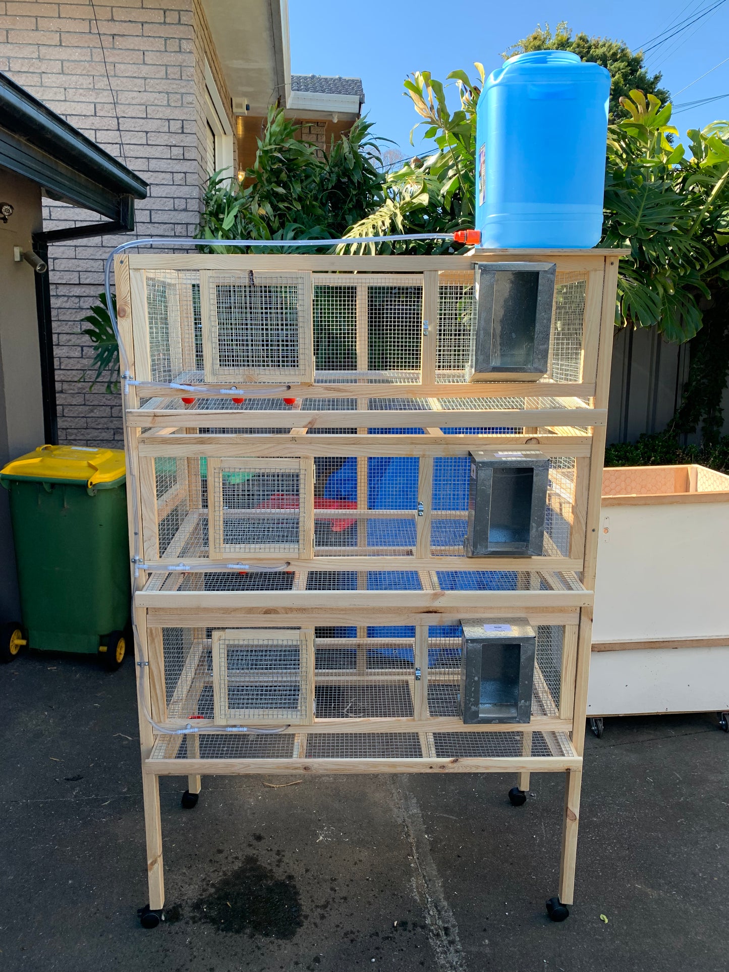 Quail laying cage stack of 3