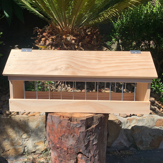 Pigeon Feeder Wood with Gabled Roof