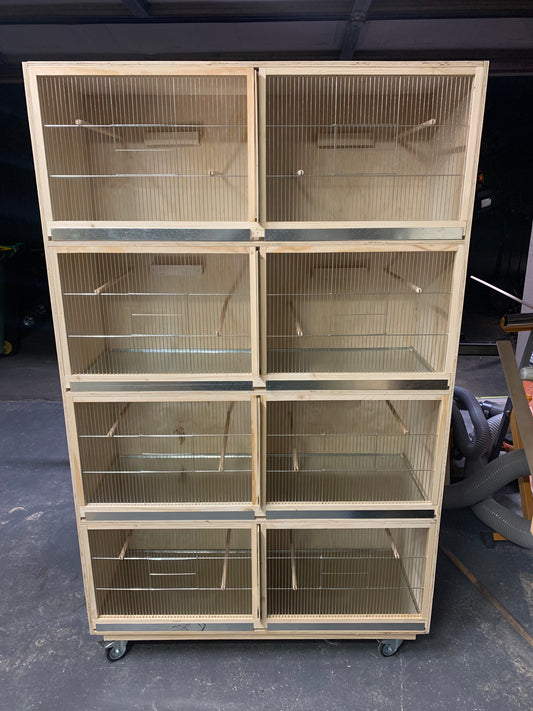Canary breeding cabinet 4 x double cage