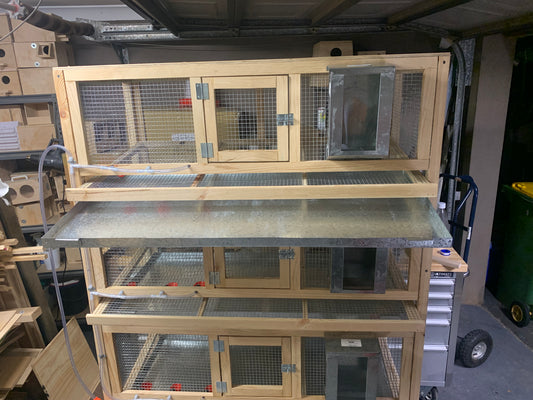 Quail laying cage stack of 3