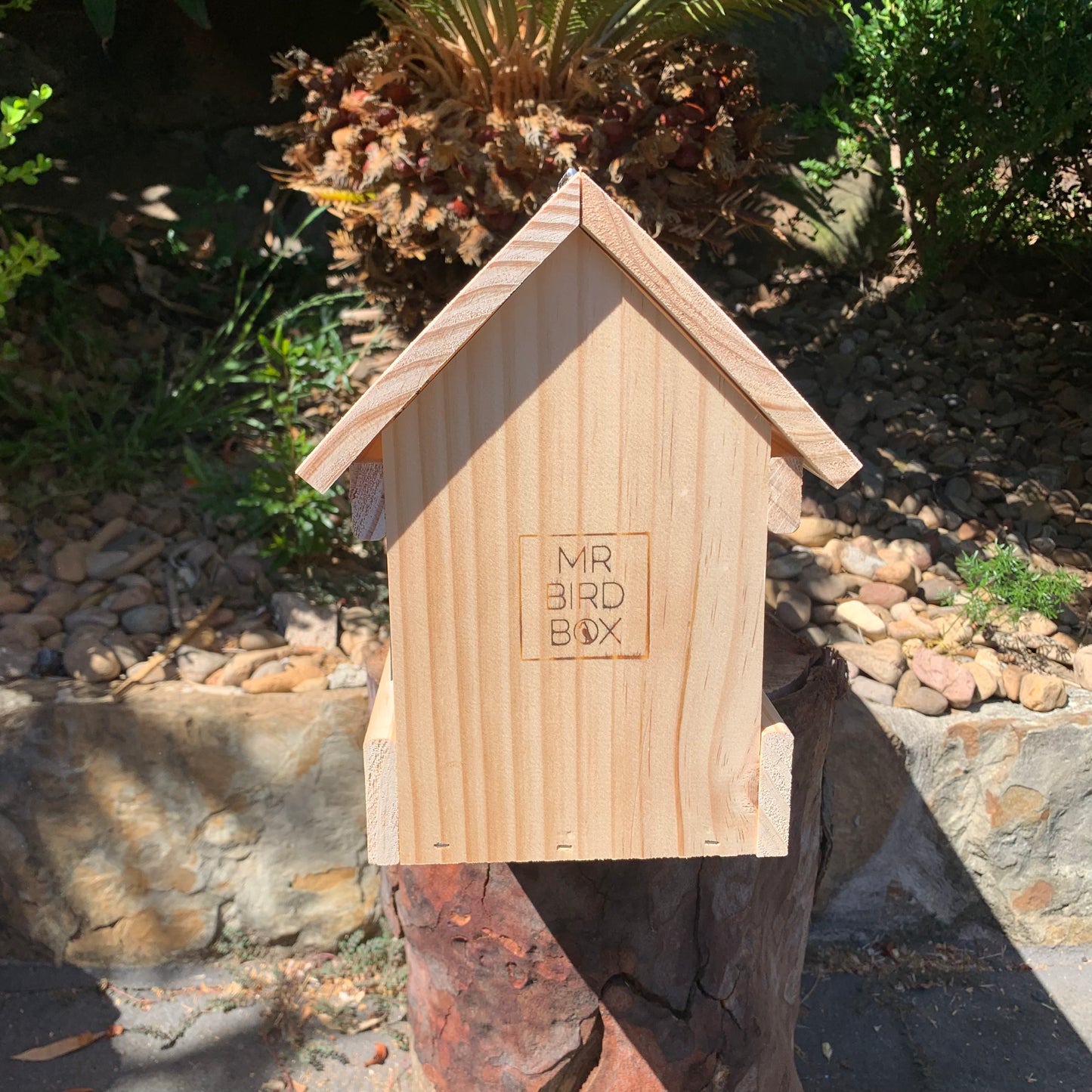 Pigeon Feeder Wood with Gabled Roof